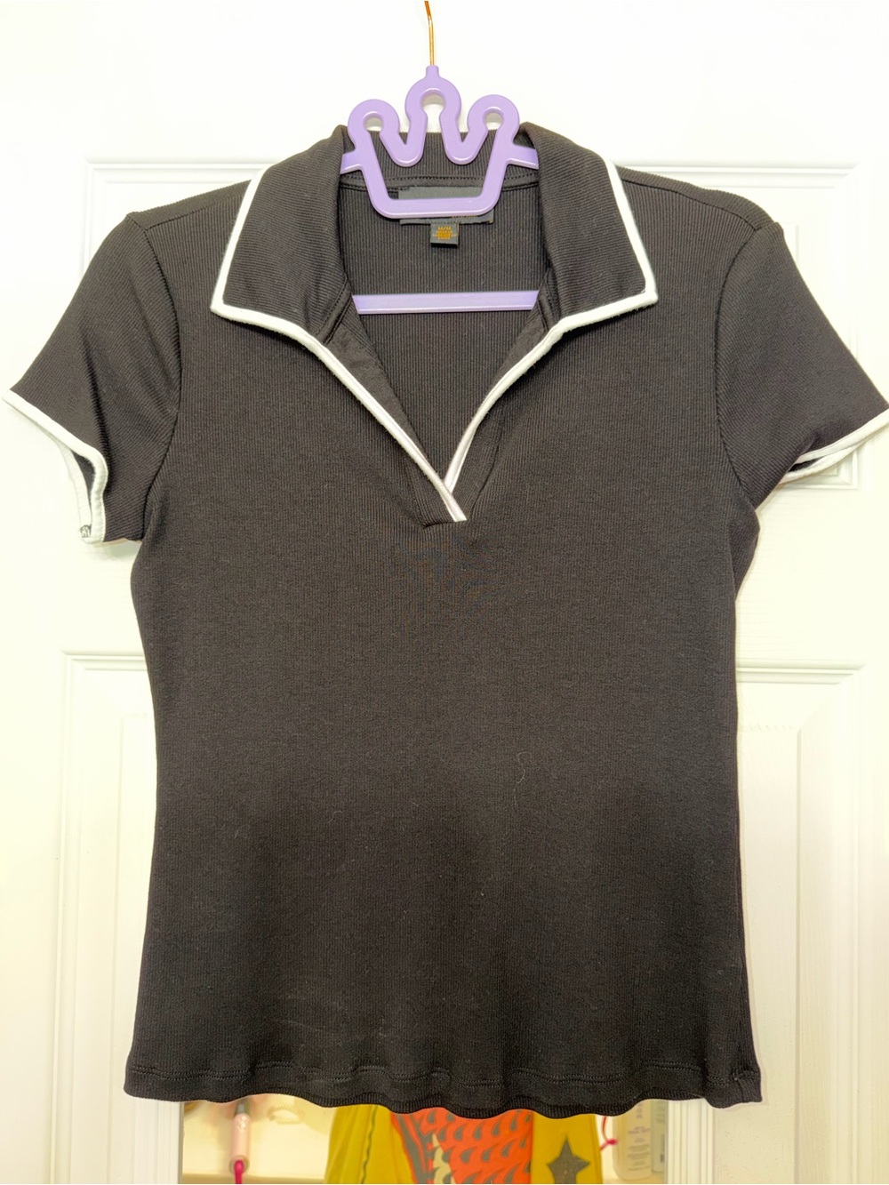 Truth Black Short-Sleeve Polo Tee with White Trim